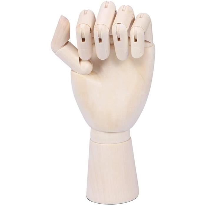 Modèles De Main En Bois Articulés - 7 Pouces (18 Cm) - Paire Droite + Gauche Pour Dessin, Peinture, Esquisse Et Décoration D'atelier