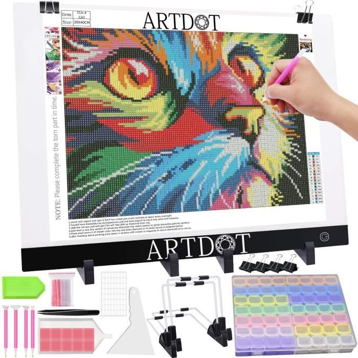 ARTDOT A3 Tablette Lumineuse pour Broderie Diamant, Luminosité Réglable