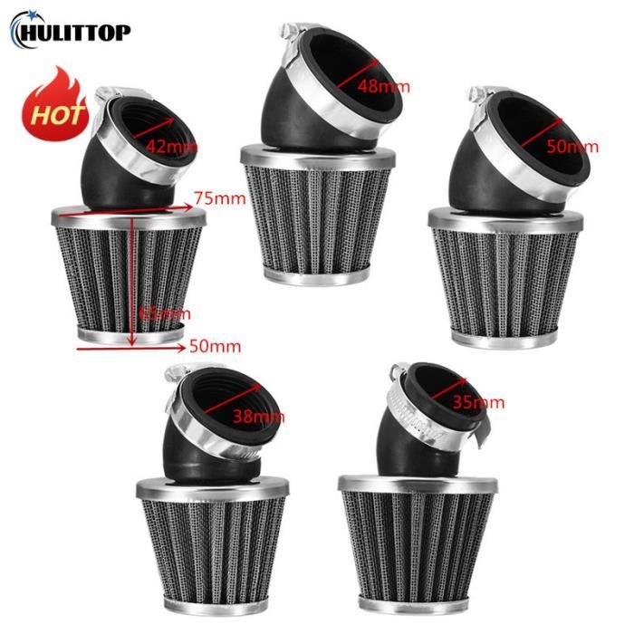 Lot De 2 Filtres à Air Coniques 39 Mm Pour Moto 50cc à 125cc - Acier Inoxydable Et Caoutchouc