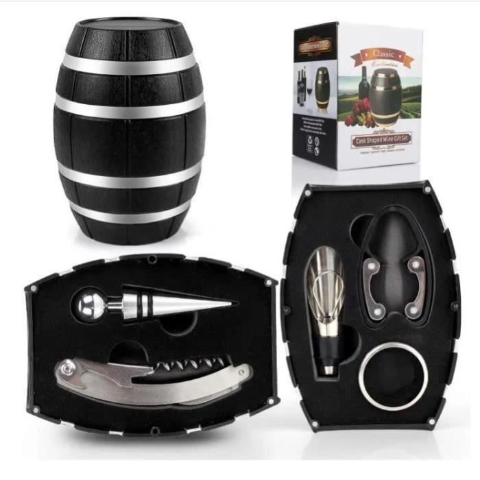 Tire-bouchon électrique Rechargeable 5 En 1 Premium - Ouvre-bouteille Auto Avec Bec, Aérateur, Coupe-capsule - Noir