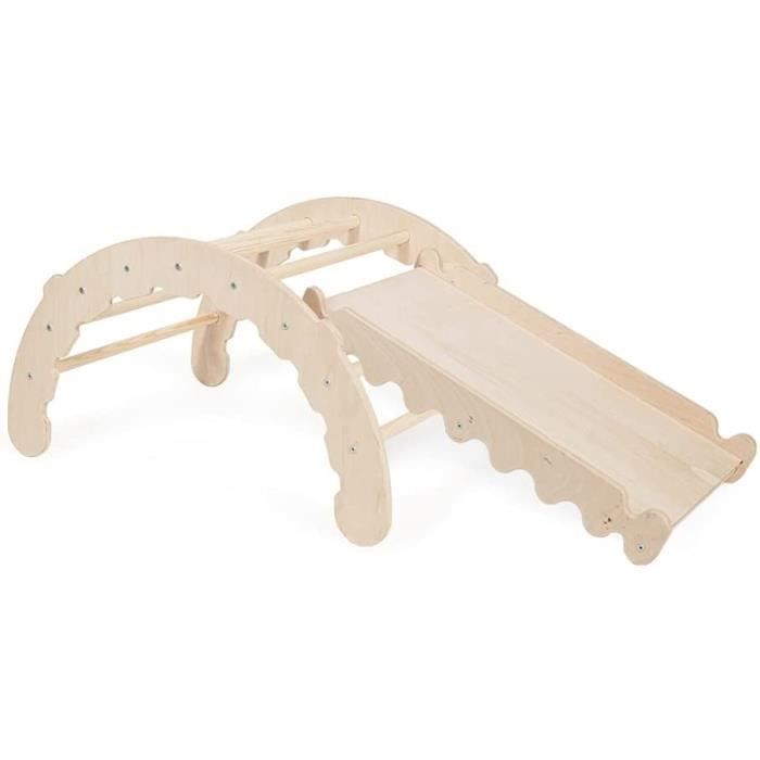 Aomdom Triangle D'Escalade Pliable En Bois Massif – 11 Barres, Structure Stable, Capacité 50 Kg, Dès 6 Mois