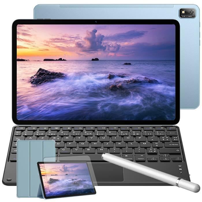Blackview Tab 16 Tablette Tactile 11 pouces FHD+ 14Go+256Go-SD 1To 13MP+8MP 7680mAh Android 12 Dual SIMFace ID Bleu Avec Clavier