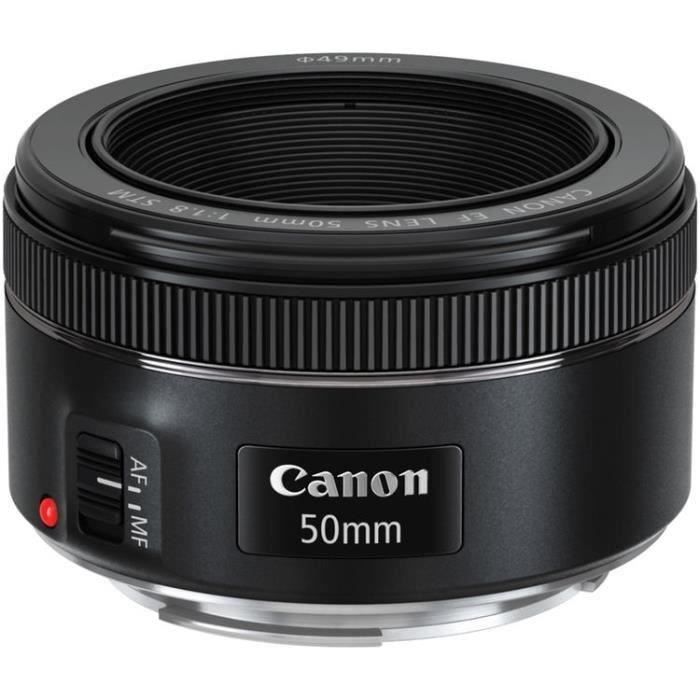 Objectif CANON EF 50/1.8 STM - Ouverture F/1.8 - Distance focale 50 mm - Pour portraits et photos basse lumière