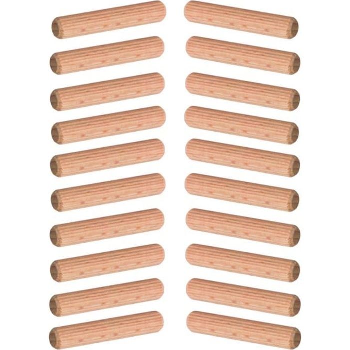 8 mm x 50 mm en bois Chevilles en bois dur Bois de hêtre cannelé Multigroove 