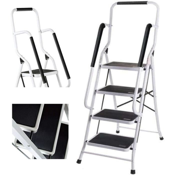 Marchepied Caravane, Marchepied 4 Marches Avec 1 Rampe, Marchepied Camping- Car, Extérieur Spa Escabeau Pour Caravane, Camping-Car, Jacuzzi, Véranda, Piscine Hors Sol