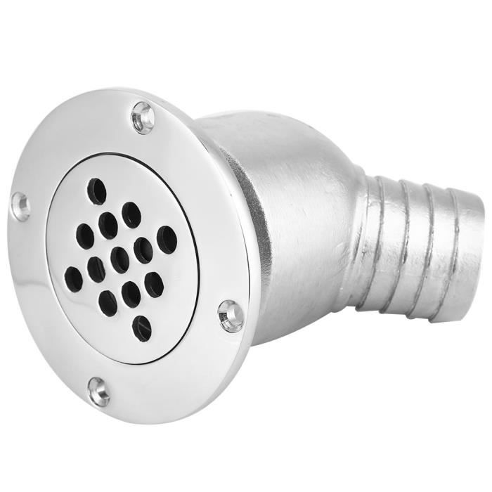 Drain De Pont Bateau Inox 316 – Évacuation 90° 32/38mm – Couvercle Amovible, 3 Vis – Yacht & Navire