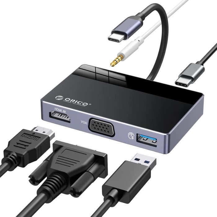 Acer Hub USB-C 5-en-1 – HDMI 4K, PD 100W, USB 5Gbps – Compatible MacBook, IPad, Galaxy, Etc.
