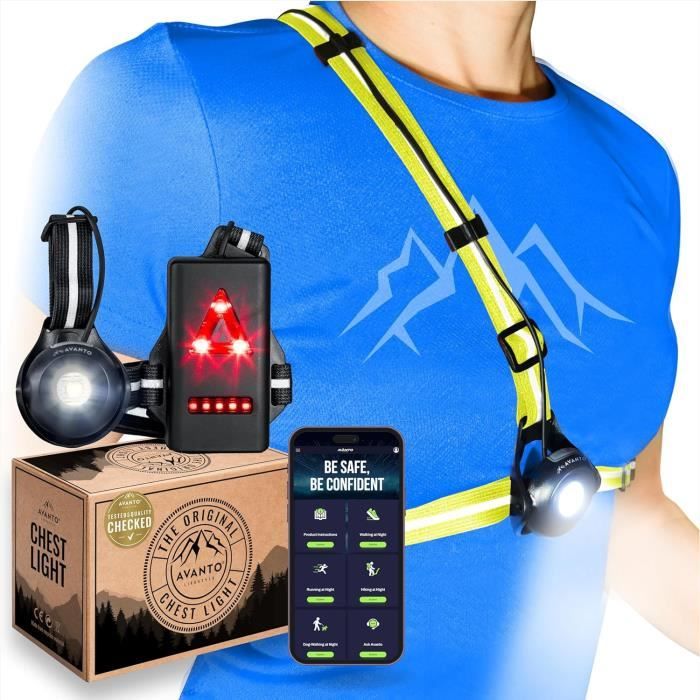 Gilet Réfléchissant Running avec Support pour Téléphone - Lampe Pectorale Running Rechargeable avec 2 Bandes réfléchissantes et 4 poches, Lampe de Course avec 3 Modes d'éclairage pour Jogging, Chienou Gilet Réfléchissant Running avec Support pour Téléphone - Lampe Pectorale Running Rechargeable avec 2 Bandes réfléchissantes et 4 poches, Lampe de Course avec 3 Modes d'éclairage pour Jogging, Chienou