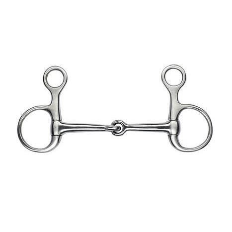 Mors De Filet Tattini Verdun En Acier Inoxydable – Forme D, Avec Rouleaux Cuivre, Embout 13 Mm, Anneaux 65 Mm