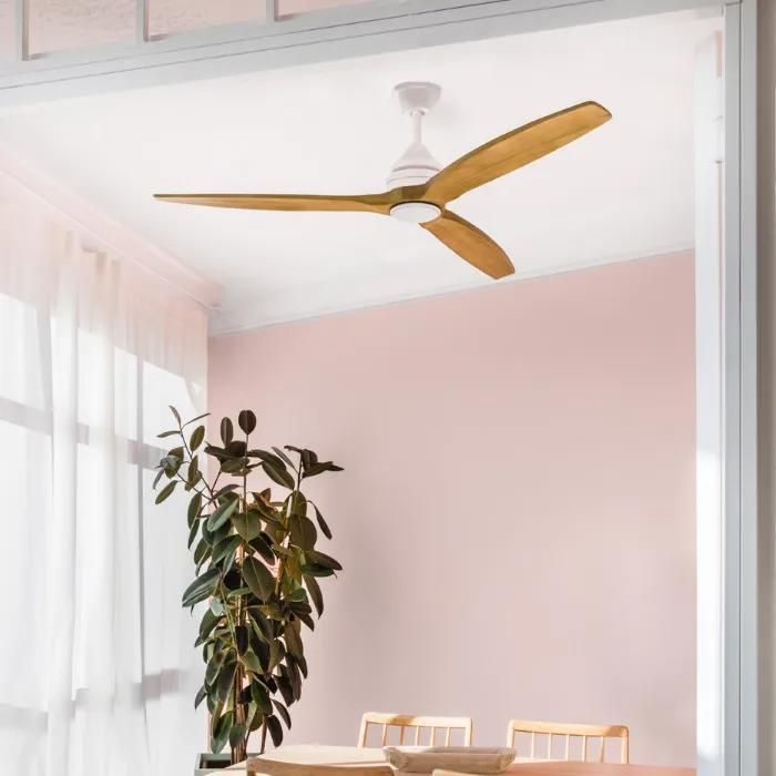 Ventilateur de plafond avec lumière - FARO BARCELONA - ALO L - Moteur DC - Lames en bois - 6 vitesses - Far