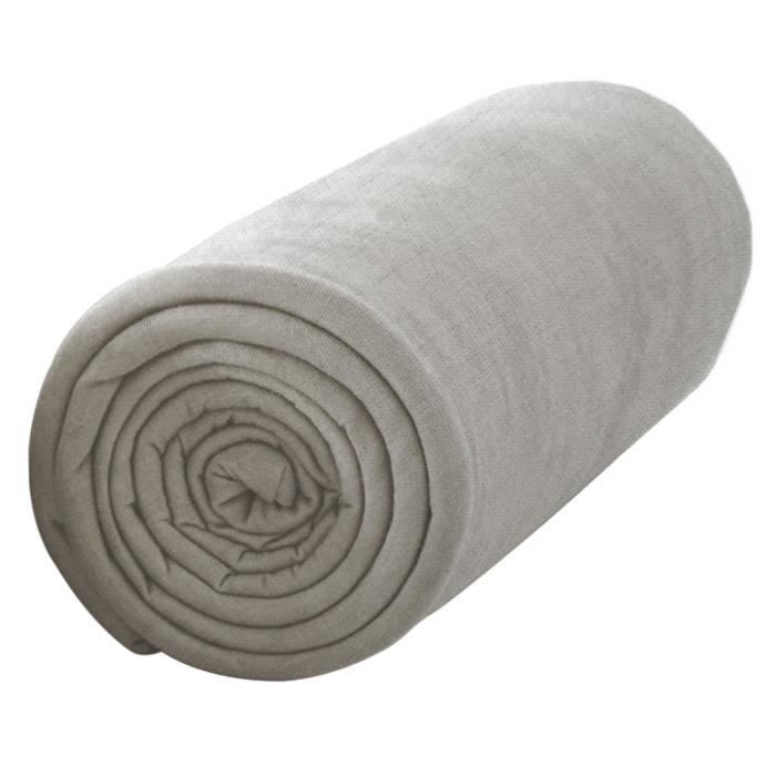 Drap housse - LA MAISON DAMELIE - INTIMITY - 140x190 cm - 100% coton - Mastic Drap housse - LA MAISON DAMELIE - INTIMITY - 140x190 cm - 100% coton - Mastic