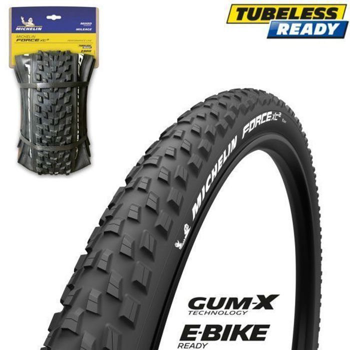 Pneu souple Michelin Force XC2 Tubeless Ready Performance Line 57-622 - noir - 29 x 2,25 - Adulte - Homme