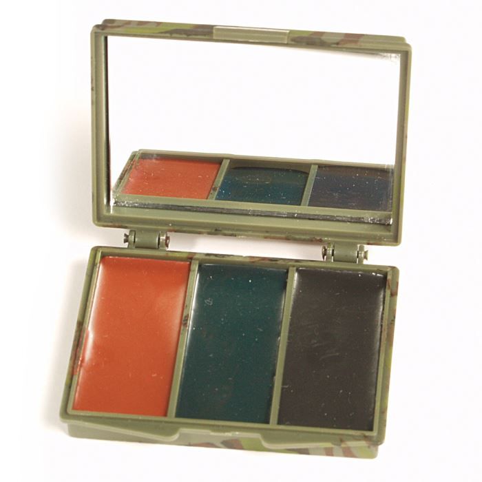 Peinture Visage Camouflage Woodland 5 Couleurs – Compacte Avec étui Vert Et Miroir