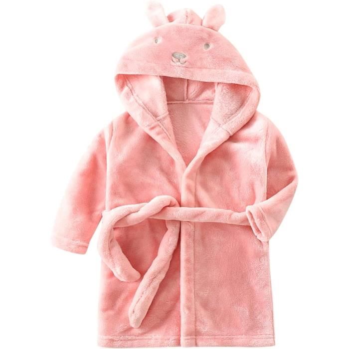 Peignoir enfant flanelle flanelle garçon peignoir chaud à capuche bébé  serviette douce polaire pyjama manteau et veste - Rose - Cdiscount  Prêt-à-Porter