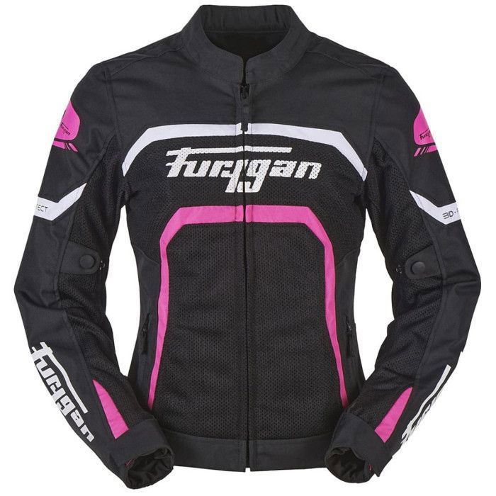 Blouson moto femme Furygan Mystic Evo Vented - noir/rose/blanc - S