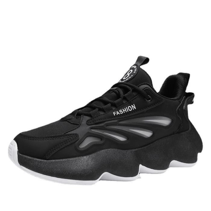 Baskets Homme Sport Mi-saison Bicolore Casual Respirante Noir - Cdiscount Chaussures