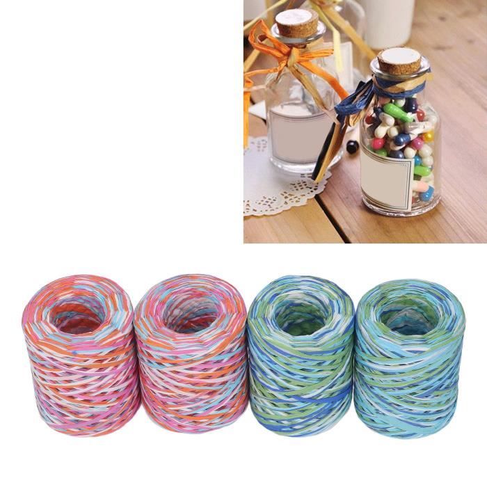 Mxzzand Ruban de papier raphia Ruban en papier raphia coloré, 120m de ...