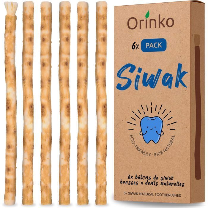 Meilleurs prix pour ORINKO Lot de 6 Bâtons de Siwak – Brosse à Dents 100% Naturelle – Nettoyant, Désinfectant et Blanchissant - Écologique