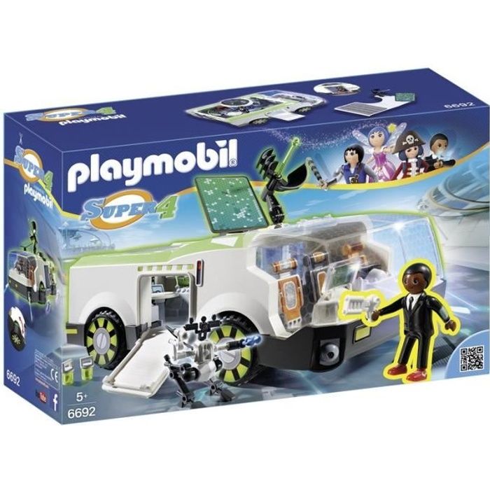 PLAYMOBIL - Super4 - Camion de mission Techno Caméléon Avec agent Gene - Tire des projectiles - 5 ans et plus PLAYMOBIL - Super4 - Camion de mission Techno Caméléon Avec agent Gene - Tire des projectiles - 5 ans et plus