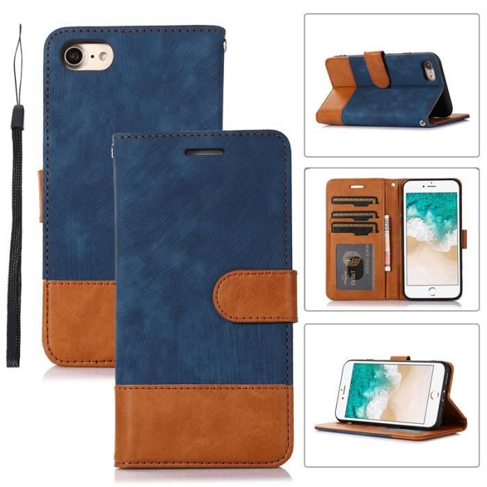 Étui Pochette En Simili Cuir Pour IPhone SE 2020, 6, 6S, 7, 8 - Protection Anti-Choc - Plusieurs Couleurs - Neuf