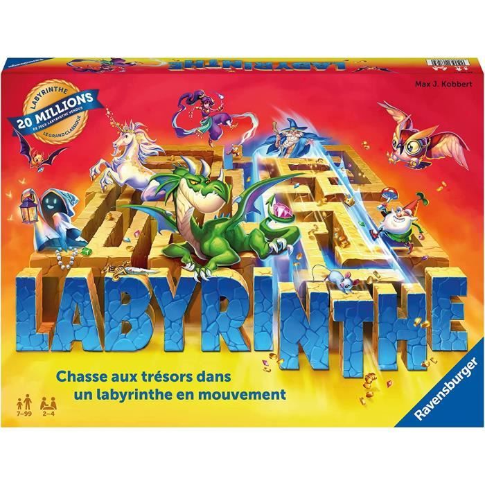 Ravensburger - Labyrinthe - Jeu de societe classique - Jeu de plateau et de reflexion famille - 2 a 4 joueurs - a partir de 7