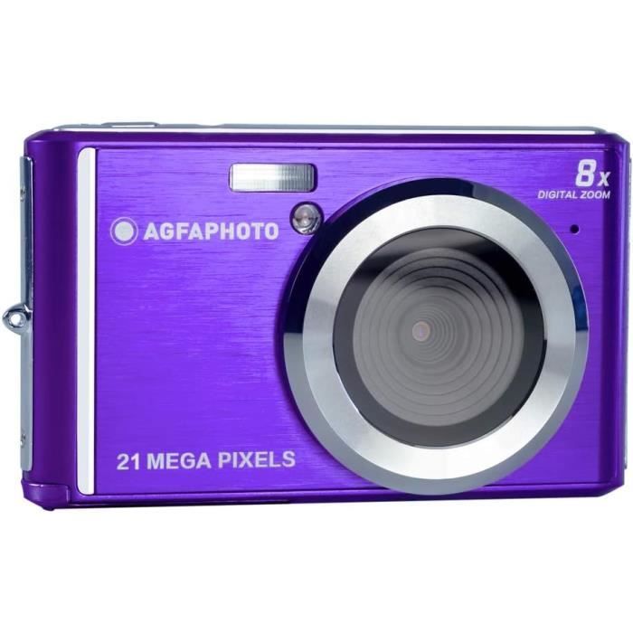 AgfaPhoto Realishot DC5500 - Appareil Photo Numérique Compact, 24 MP, Ecran LCD 2,4, Zoom Digital 8X, Vidéo HD 720p, Mémoire Externe SD, Batterie Lithium - Silver