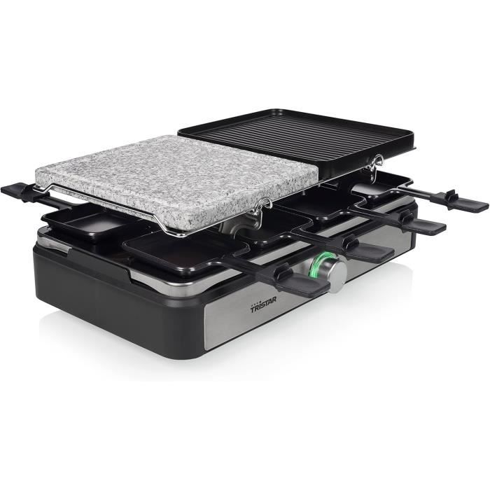 Tristar raclette - Avec plaque gril - 4 poêlons - Pour 4 personnes - Revêtement