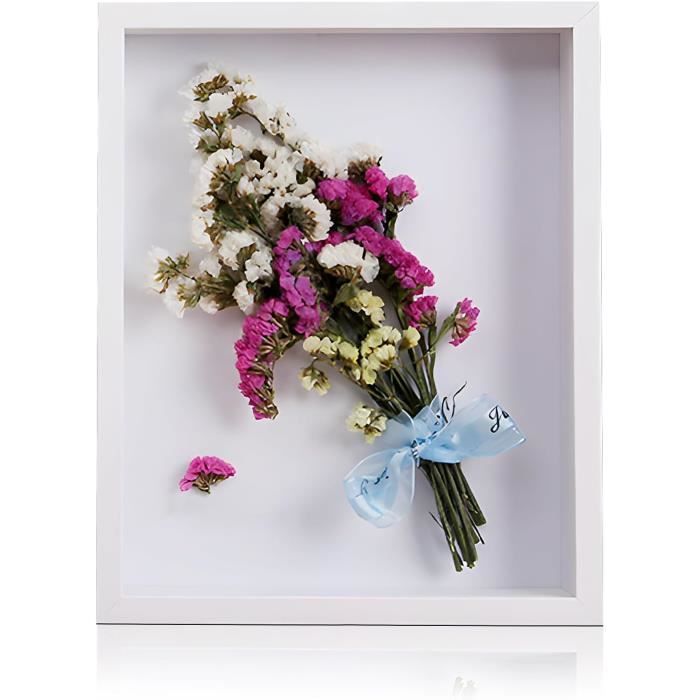 GraduationMall Noir Cadre 3D Profond Avec Vitre 20x25cm Cadre De Boîte