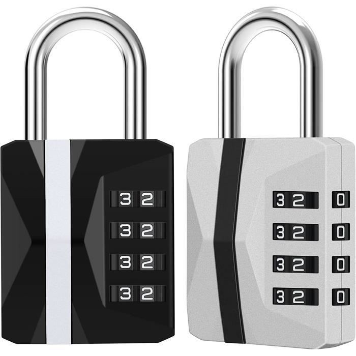 3 Cadenas à Combinaison 4 Chiffres 6,7cm - Imperméables Résistants Intempéries Métal