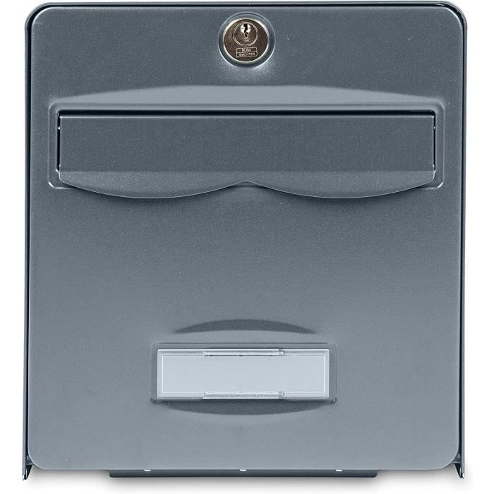 BURG-WÄCHTER, Ensemble Boîte Aux Lettres Avec Boîte à Journal Inclus, Berlin 37770 Ni, En Acier Inoxydable, Format D'Insertion A4, Norme Européenne EN 13724, Gris