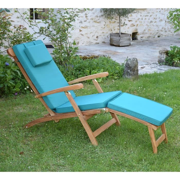 Matelas Vert pour Chaise longue Cdiscount Jardin