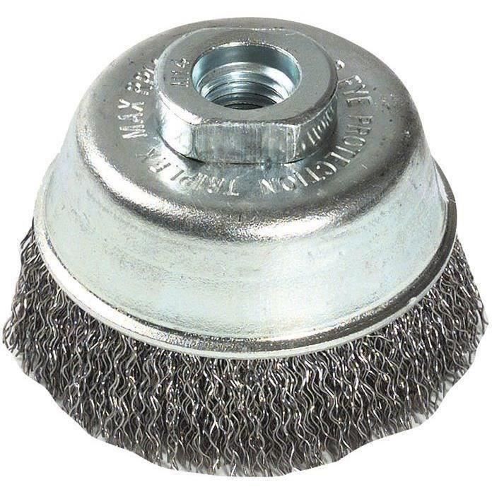 Brosse coupe - TIVOLY - métal - Découper - D: 75 mm - Fils acier ondulés