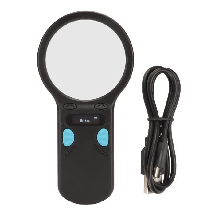 Scanner à Micropuce Pour Animaux - Lecteur De Puces FDX-B Et EMID Rechargeable USB - Écran OLED Lisible Au Soleil - Pour Vétérinaires, Refuges, Gestion Animale
