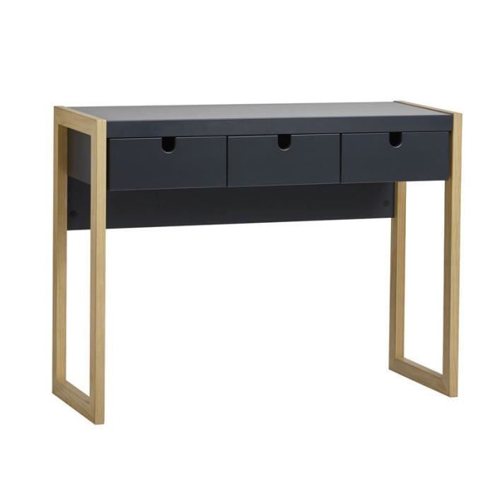 Console 3 Tiroirs Gris Chêne Odile L 101 X 37 H 77 C Maison Console 3 Tiroirs Gris Chêne Odile, Odile 58 Console Table