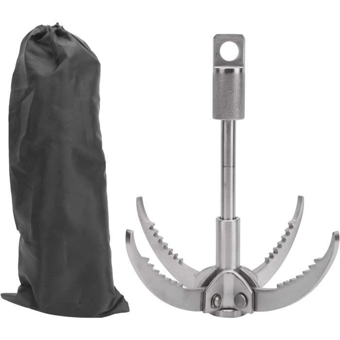 Keenso Crochet d'escalade, Grappling Hook en Acier Inoxydable, Outil de Survie Pliable et Robuste, pour survivalisme, bushcraft, randonnée, Exploration, Camping