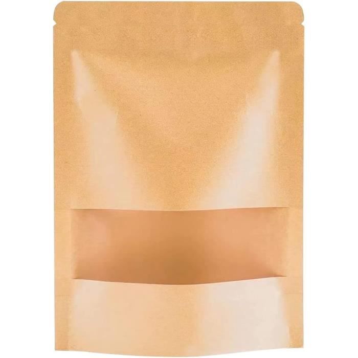 Sachet Kraft Zip TRAHOO P1605 Emballage Alimentaire Idéal Pour