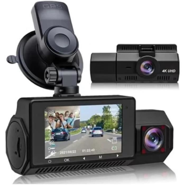ORSKEY Caméra De Tableau De Bord 3 Canaux 1080p + 720p Avec Carte SD - Vision Nocturne Infrarouge