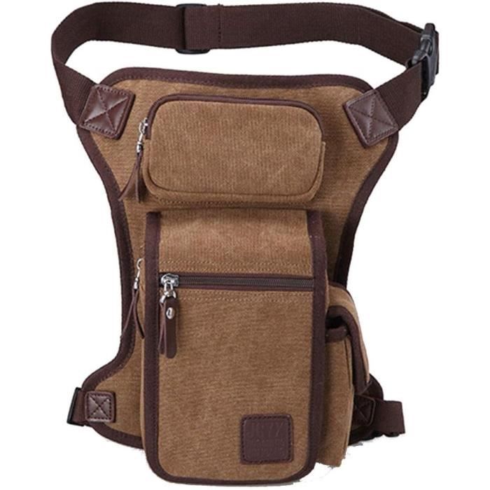 Sac Jambe Tactique En Toile – Ceinture Cuisse Pour Moto, Vélo, Randonnée, Voyage, Homme Femme