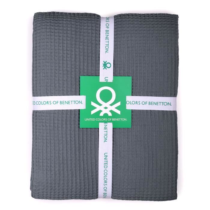 Couverture 140 x 190 cm 200 g/m² 100 % Coton Beige UNITED COLORS OF BENETTON 