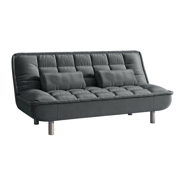 Canapé clic-clac en tissu MISHAN - Gris - 3 places - VENTE-UNIQUE