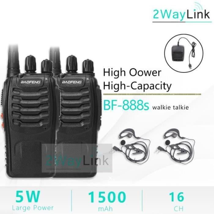 Oreillette Talkie-walkie 2 Broches - Compatible Baofeng, Kenwood, RT24, UV5R, Etc. - Micro Anti-bruit