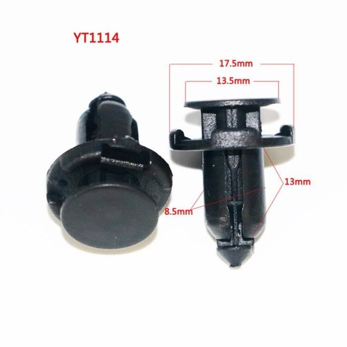 Lot De 50 Clips De Fixation Plastique Pour Pare-Chocs Voiture - Agrafes Noires Universelles Peugeot Citroën