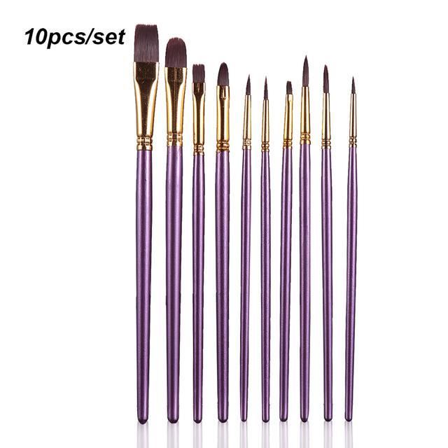 Pinceau à l'huile,L--Ensemble de pinceaux à cheveux en nylon pour Pinceau à l'huile,L--Ensemble de pinceaux à cheveux en nylon pour