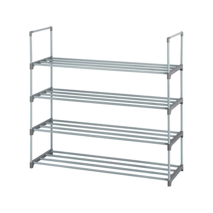 Rack à Chaussures Métal 3 étages – Dimensions 30x92x55 Cm, Capacité 16 Paires | Rangement Empilable Pour Entrée, Placard - 4