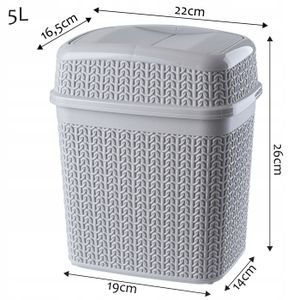 Poubelle De Salle De Bain WENKO Candy - Couvercle Basculant - 6L - Blanc - 18x28,5x18cm