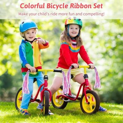 2 Paires Enfants Vélo Banderoles, Rubans de Scooter Colorés, Accessoires  Velo Filles Glands,Décoration de Poignées de Vélo Tricycles