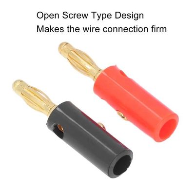 Lot De 20 Fiches Bananes à Visser 4mm Oiyagai - 10 Rouges + 10 Noires Pour Câbles Audio Et Haut-Parleurs