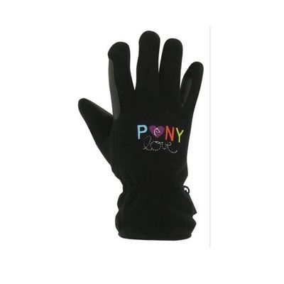 Gants D'équitation Enfant Thapower, Hiver, Taille 10-12 Ans, Noirs Avec Paume Silicone