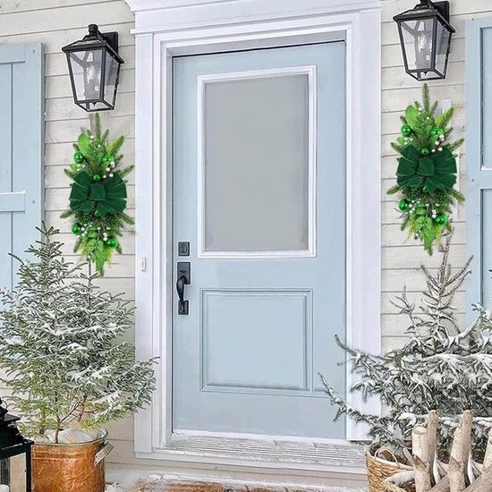 Couronne De Noël Artificielle En Forme De Goutte 80 Cm - Aiguilles De Pin - Décoration Porte, Mur, Escalier