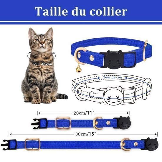 Collier Jouet Interactif Pour Chaton Avec Plumes - Ajustable 17-27 Cm - Stimule Jeu Et Exercice - 12